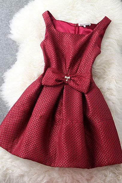 Elegant BowKnot Slim Rhinestone Dress &Party Dress