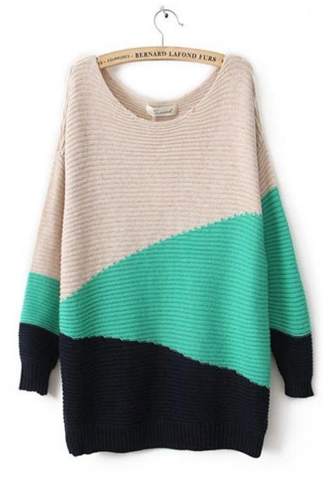 New Vintage Geometry Blending Sweater &Cardigan