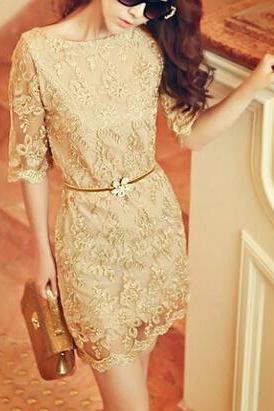 Slim Package Hip Lace Dress