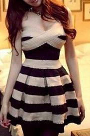 Slim Striped Dress Ax102402ax