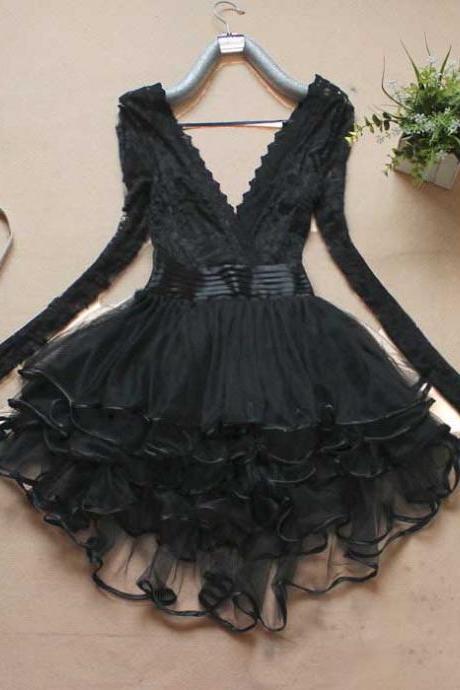 Black Long Sleeve Lace Dress