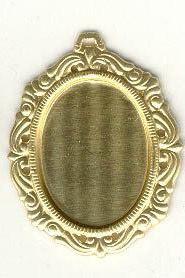 Brass Pendant 40x30mm or 25x18mm Oval Picture Frame Setting for Cabochon Cameo Jewelry Findings setting