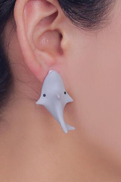 Polymer Clay Cute Shark Earrings