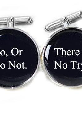 Do or Do not Cufflinks Do, Or Do Not. There Is No Try Star War Personalized gift guy cuff links