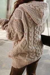 Hooded Cardigan Coat Thickening