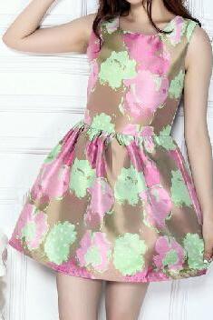 Slim Printed Sleeveless Dress AX110103ax