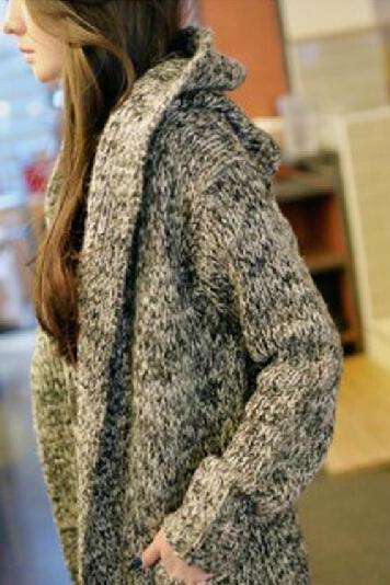 Hooded Knit Cardigan Sweater Jacket Ax110206ax