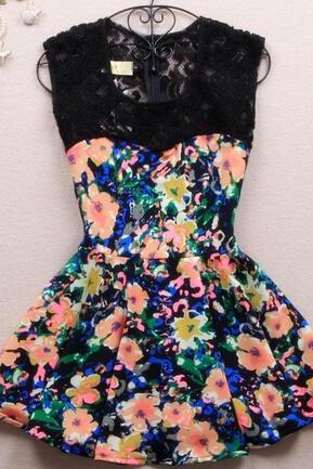 Slim Lace Stitching Dress