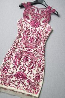 Sexy Slim Embroidered Gauze Dress