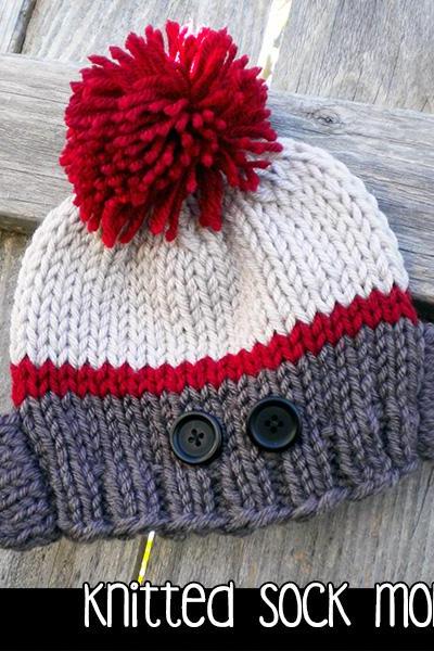 Knitted Sock Monkey Hat for the Family Knitting Pattern