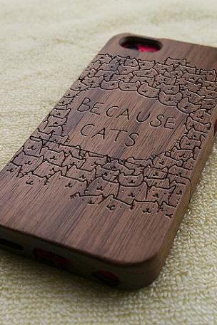 Cat iPhone 5C case, Natural Wood iPhone 5C case, Cats iPhone 5C case, wooden iPhone 5C case, wooden iPhone case