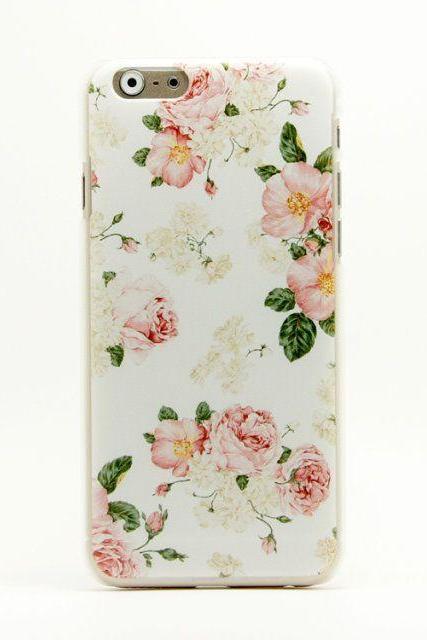  Floral pink plastic cover case iphone 6 4.7” inch