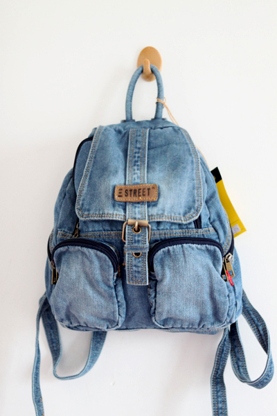 Leisure European Style Blue Denim Backpack - Dark Blue