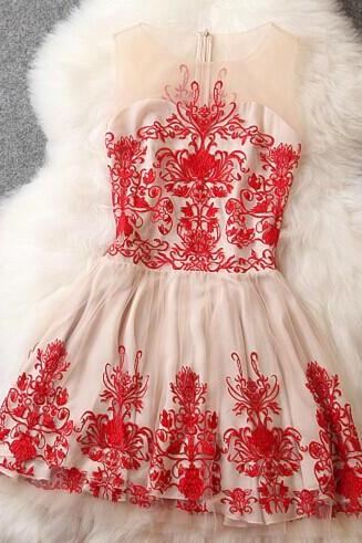 Embroidery Elegant Dress MX61215