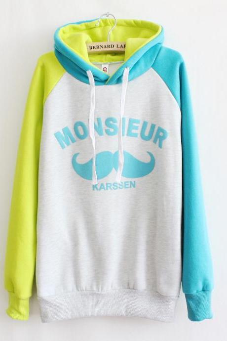 Beard Thicker Fleece Hooded Sweater AD813CJ