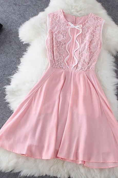 Fashion Bow Lace Dress XXA621001