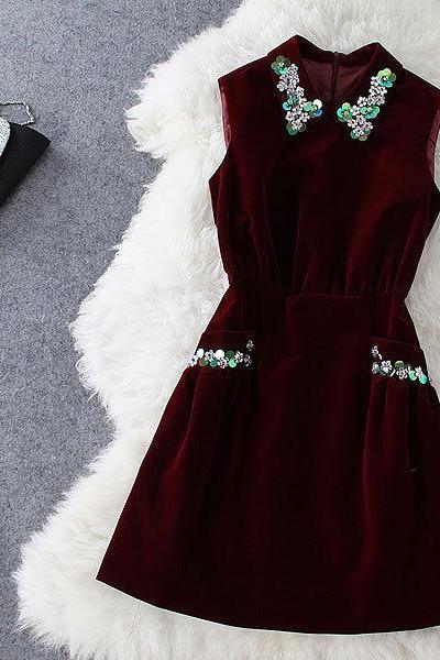 Fashion Style Beaded Dress SA710FF