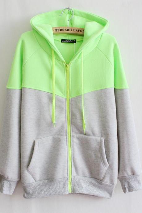 Hooded Fleece Zipper Pocket Sweater