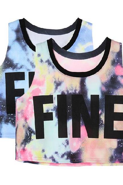 Star FINE Letters Printed Vest
