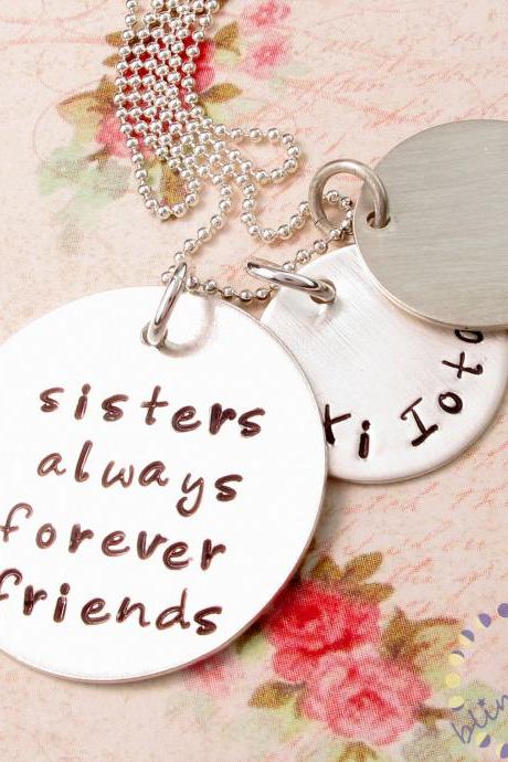 Sister necklace: Hand Stamped Sister Jewelry Sisters Best Friends