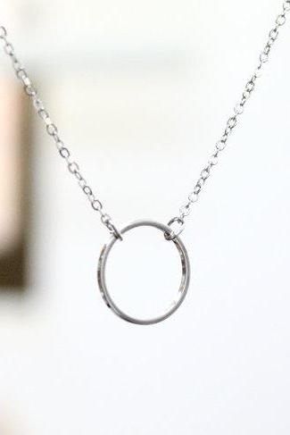 Karma Circle Necklace, eternity circle, silver karma, Wedding Jewelry, Bridesmaid Necklace, Bridesmaids gift