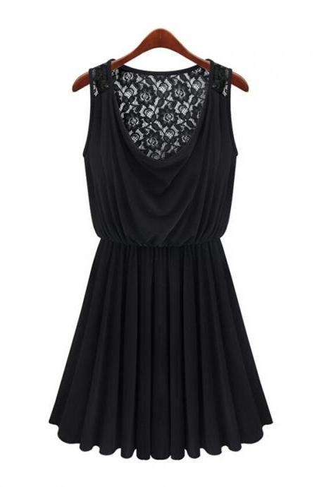 Black Dress With Floral Lace Back