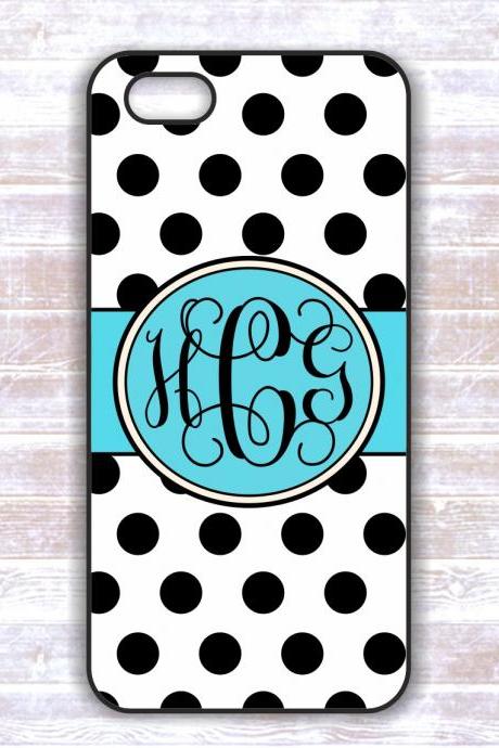 Personalized Polka Dots Custom Case - Monogrammed Iphone case- Samsung Galaxy case