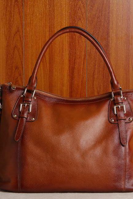 Genuine Leather Handbags Luxury Brown Reddish Leather Bags RCPBG101