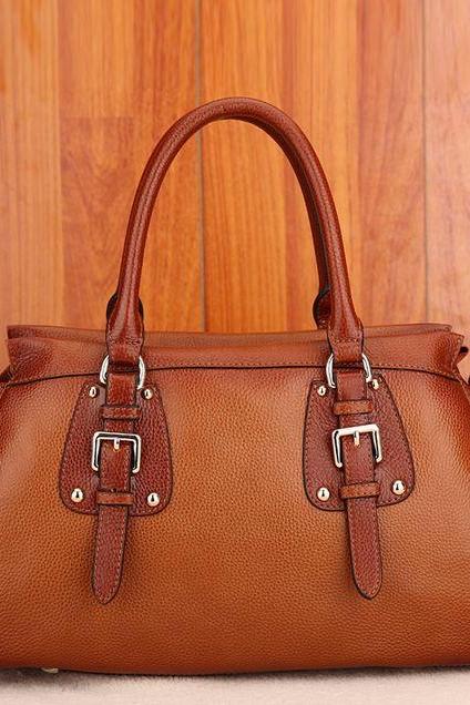 Genuine Leather Handbags Luxury Brown Reddish Leather Tote Bags RCPBG102