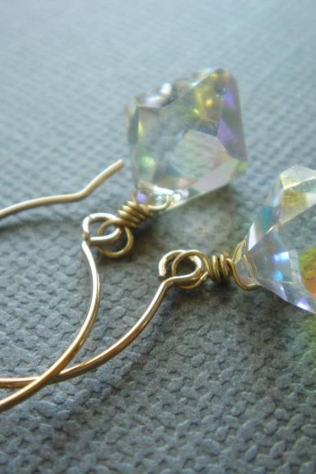 Dazzling Swarovski Crystal Diamond 14k Gold Filled Earrings