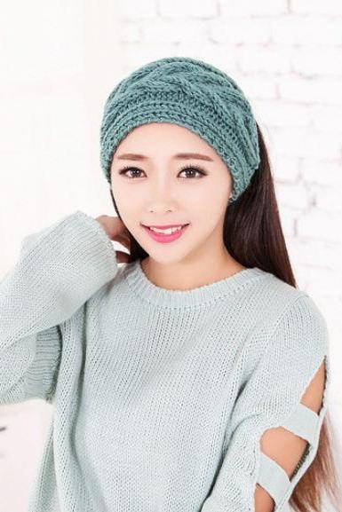 Mint Green Headwraps Knitted Ear Warmers for Winter,Spring,Autumn