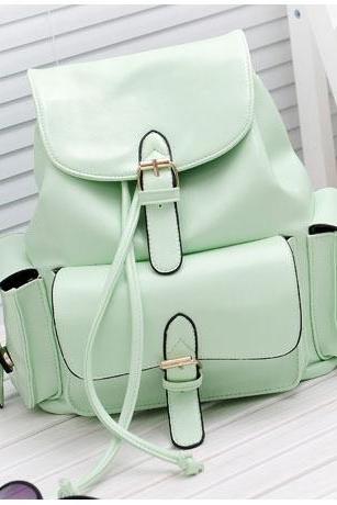 Unique College Style Nice Mint Green Backpack&amp;amp;amp;shoulder Bag