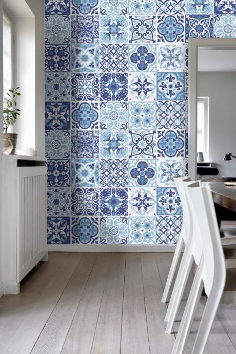 Decorative Coatings Tiles Stickers Blue Portuguese (Pack with 48) - 4 x 4 inches