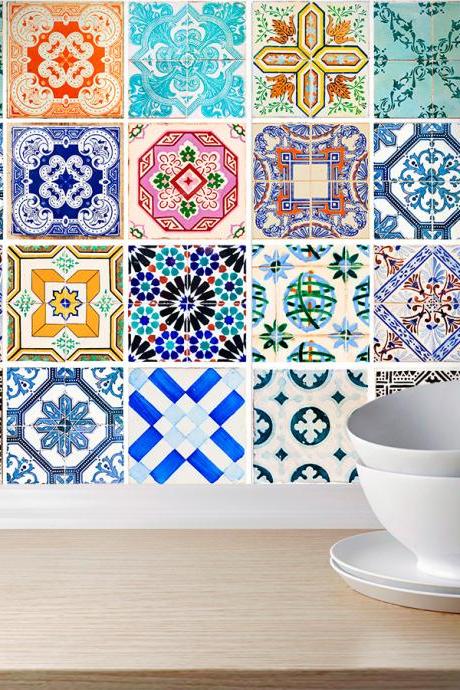 Wall Decoration for Kitchen Remodeling Traditional Spanish Tiles (Pack with 48) - 4 x 4 inches
