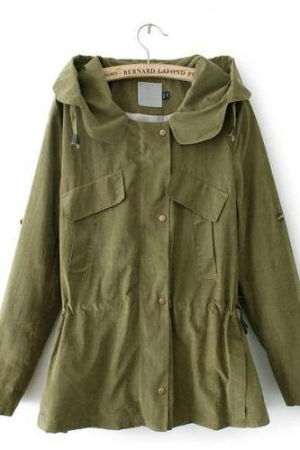 Army Greed Hooded Coat