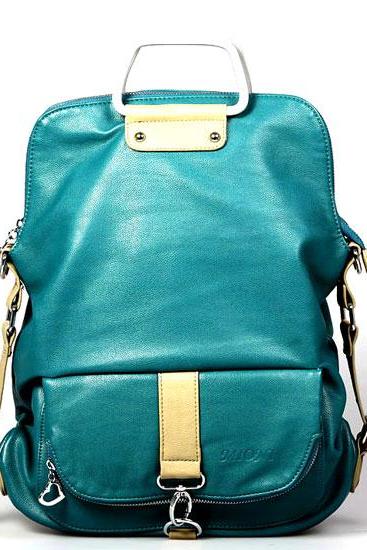 Fashion Light Blue Multifunction Backpack &Handbag