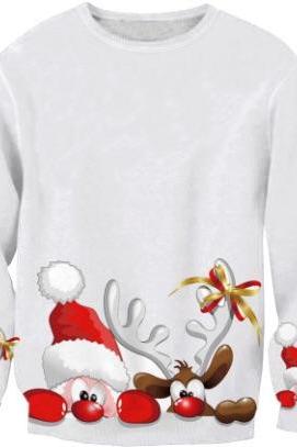 Christmas Sweater Santa Claus Printed Sweatshirt