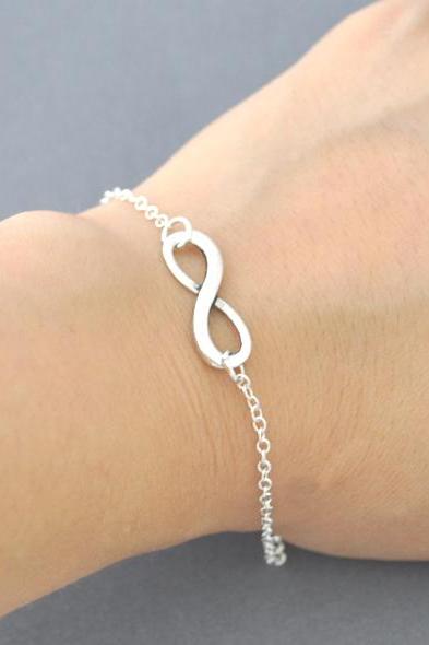 Silver Infinity Bracelet, Everyday Jewelry, Infinity Jewelry, Everlasting Lover, Enternity, Gift For Bff