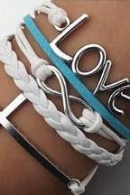 Infinity, Love, Cross Bracelet-Antique Silver Bracelet,Friendship Gift, Christmas Gift