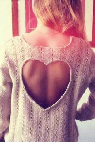 Fashion Heart-shaped Knitted Sweater
