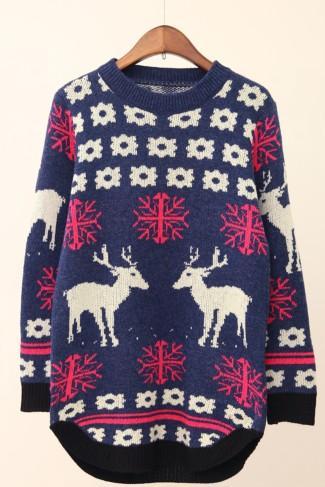 Women 'S Fashion Lovely Students Deer Long Sweater/Pullover