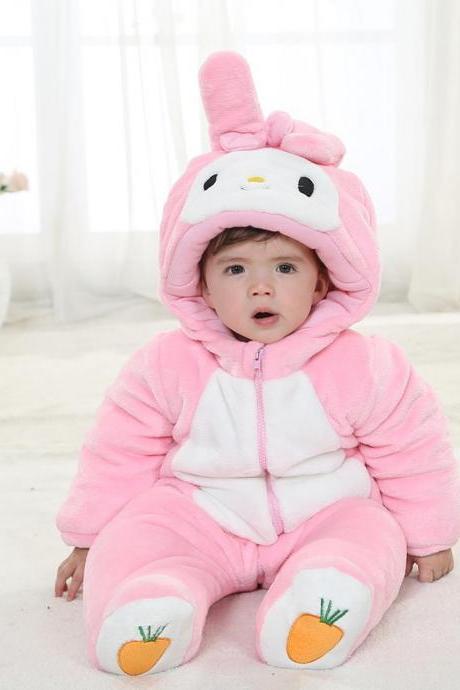 PINK RABBIT ECO FRIENDLY BABY HOODIE VEST BABY CLOTHES UNISEX PLAYSUITS ROMPER TODDLERS JUMPSUIT GIFT FOR NEW BABY,Christmas Baby,cute baby onesie,1st Birthday Owl Bodysuit