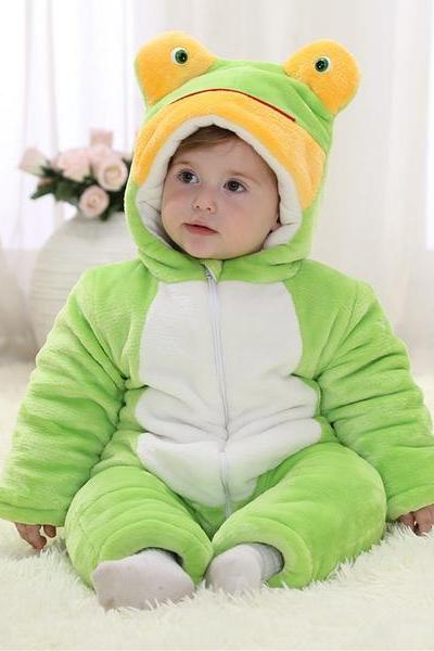 Frog Winter Type Unisex Playsuits Romper Toddlers Jumpsuit Clothes, For Baby,christmas Baby,cute Baby Onesie,1st Birthday Owl Bodysuit