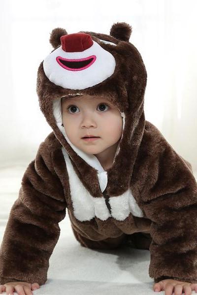 Black Bear Winter Type Unisex Playsuits Romper Toddlers jumpsuit,Christmas Baby,cute baby onesie,1st Birthday Owl Bodysuit