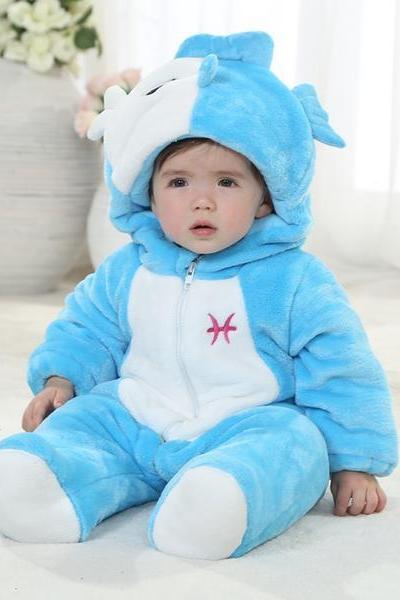 Pisces Eco Friendly Baby Hoodie Vest Baby Clothes Unisex Playsuits Romper Toddlers Jumpsuit Gift For Baby, Baby Clothing,personalized Baby