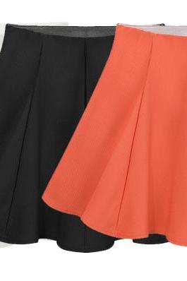 New Fashion Short Skirts OL Ladies High Waist Solid Color Umbrella Skirt