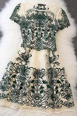 Fashion Embroidered Dress VG121802NM
