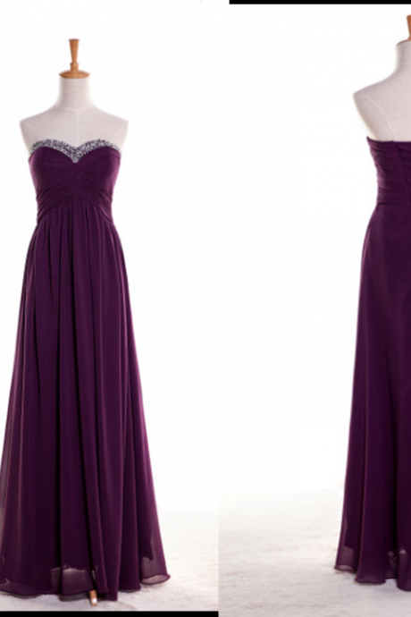 Grape Bridesmaid Dress Sweetheart Dress Bridesmaid Dress Hand-beaded Evening Dresses