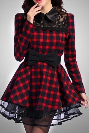 Slim Lace Long-Sleeved Dress KJ01