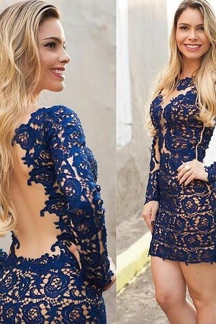 Perspective Mosaic Fashion Sexy Hollow Lace Dress